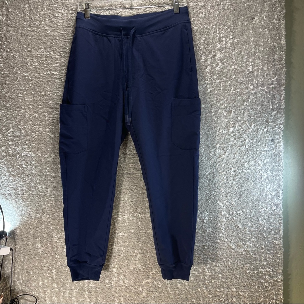 Mandala Scrub Bottoms Pants Jogger Blue Small Polyester Cargo Pocket